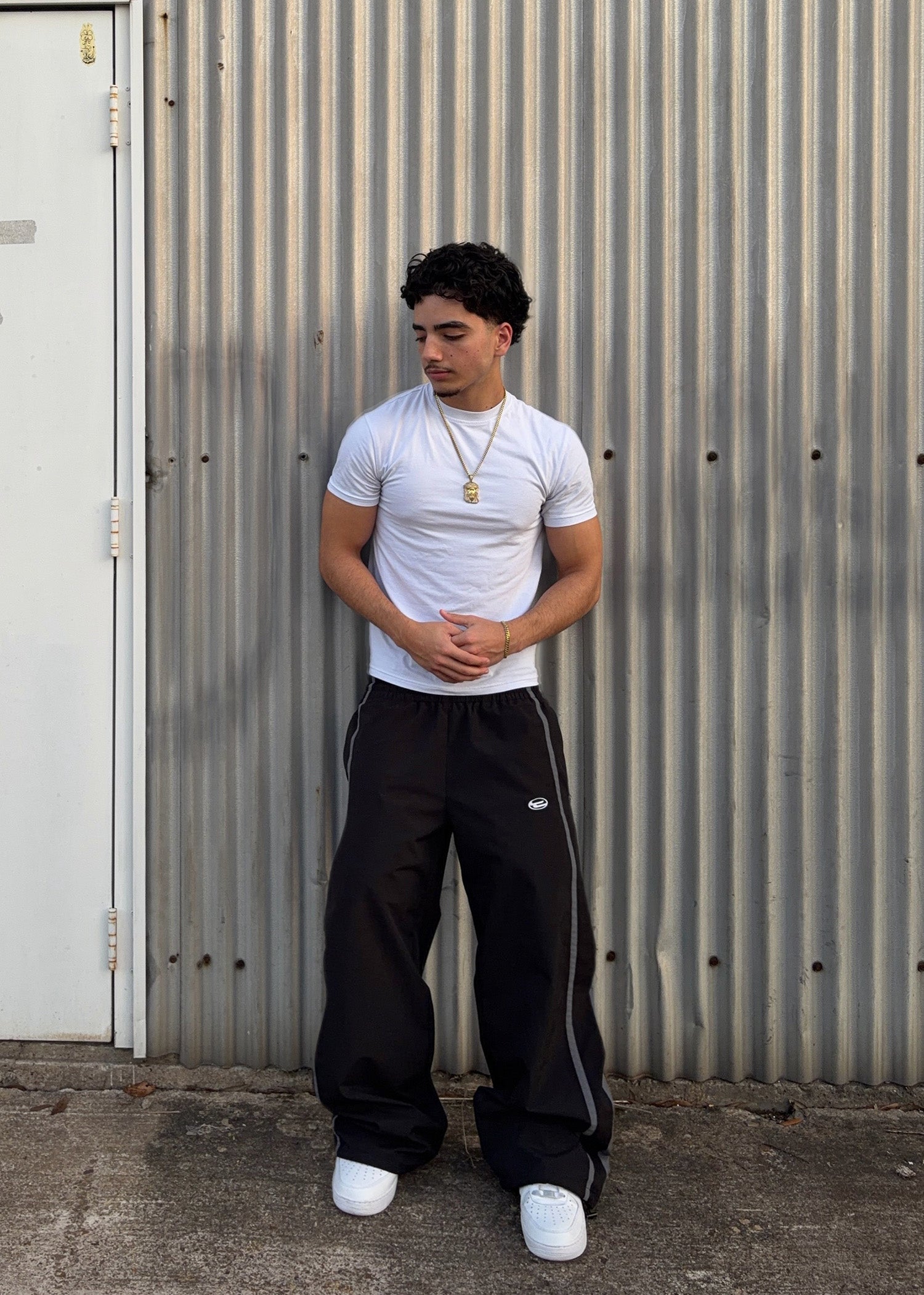 GREY STRIPE TRACKPANTS