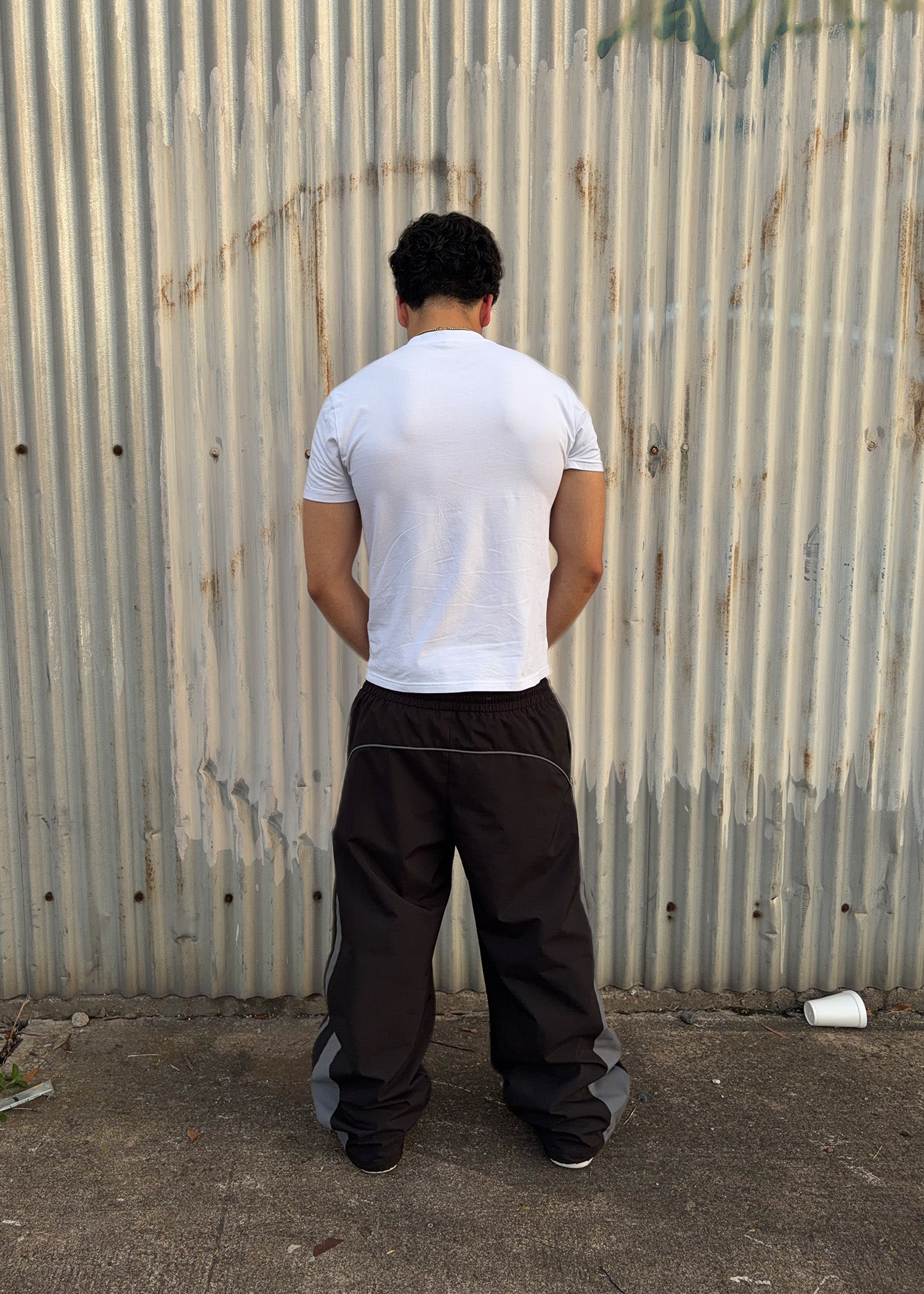 GREY STRIPE TRACKPANTS