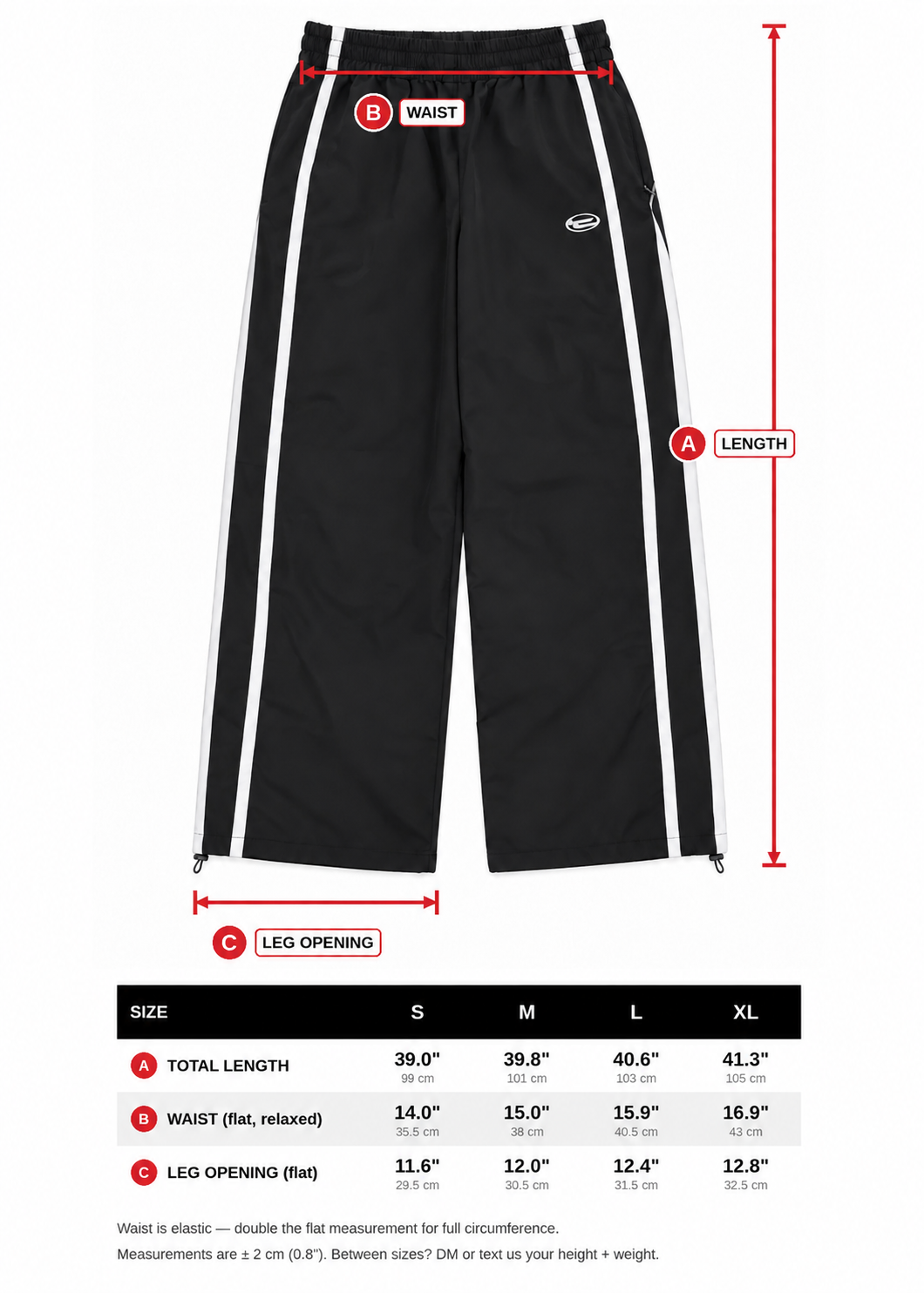 WHITE STRIPE TRACKPANTS